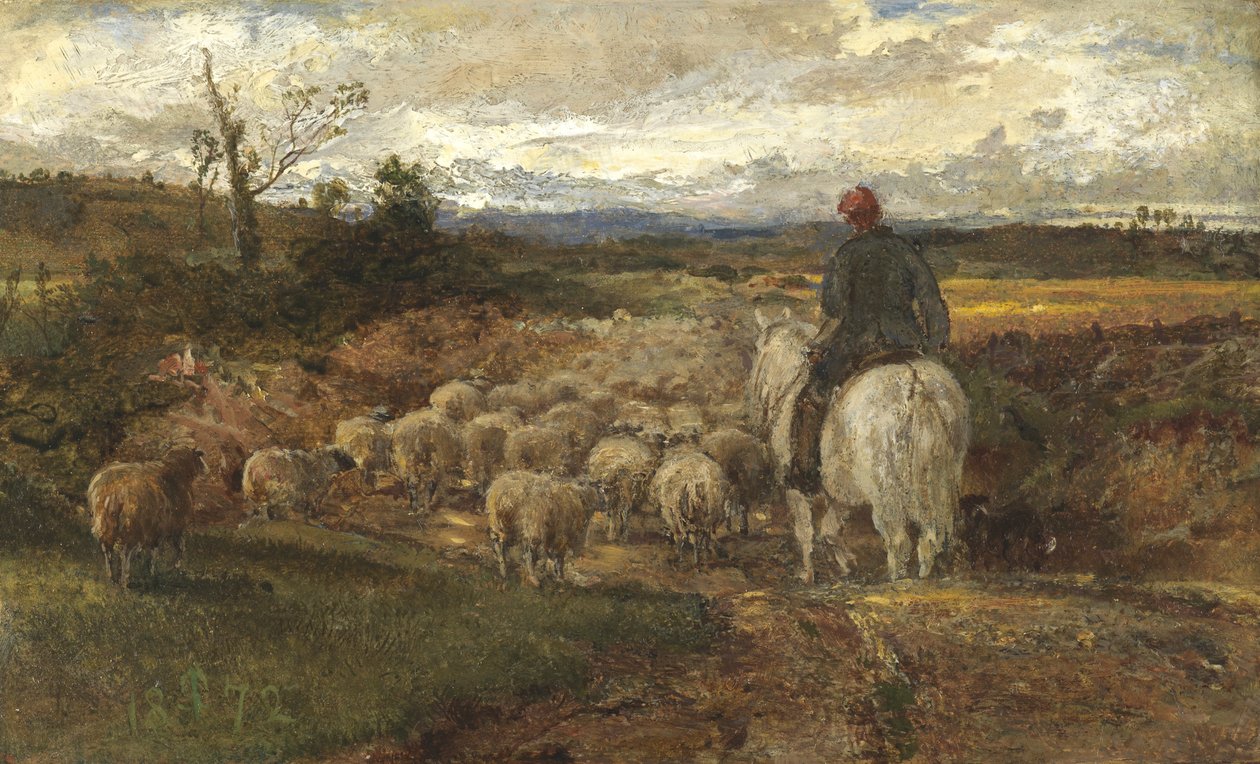 Sussex Lane, 1872 (öljy paperille asetettu pellavalle) tekijältä John Samuel Raven