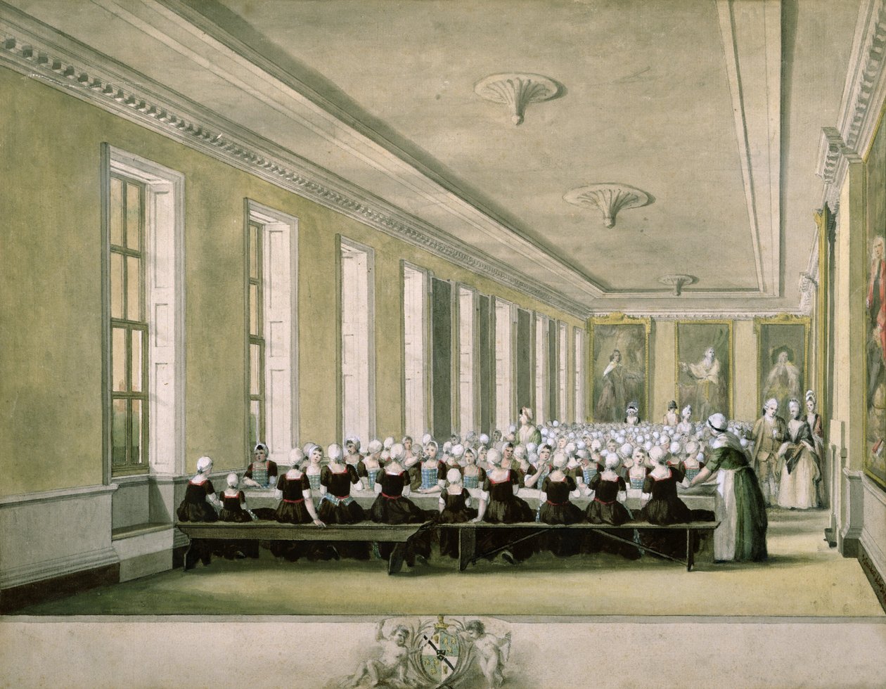 Foundlingin sairaalan tyttöjen ruokasali, 1773 tekijältä John Sanders