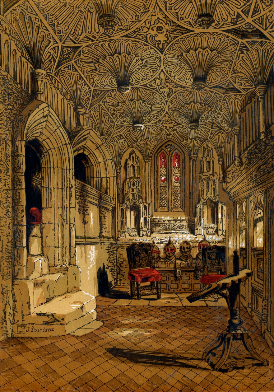 Chantry Chapel, Beauchamp Chapelin vieressä, Warwick, 1845. tekijältä John Scandrett Harford