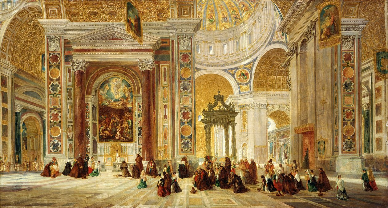 "Pietarin sisustus, Rooma", 1824-1885 tekijältä John Scarlett Davis