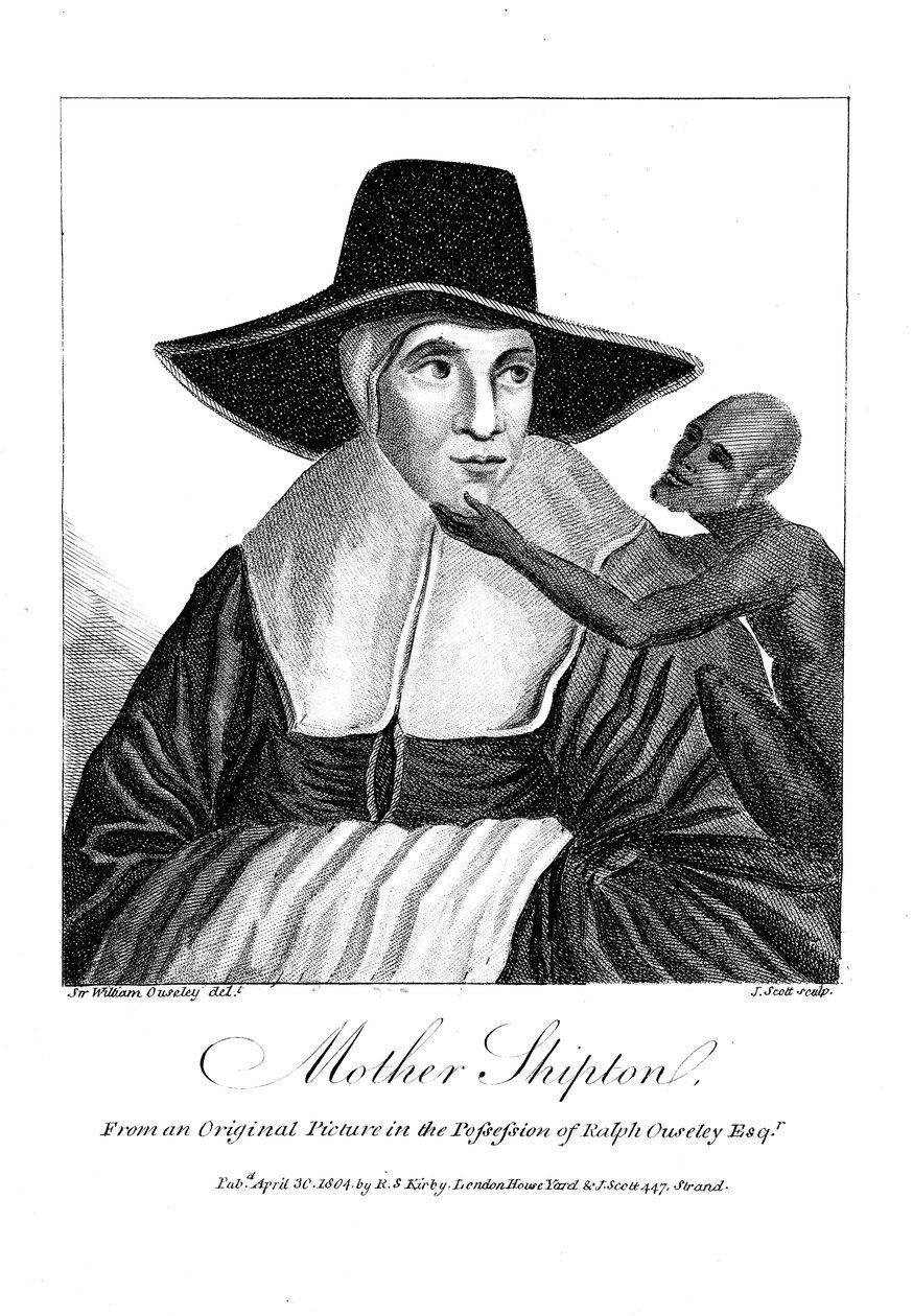 Äiti Shipton 1488-c1560 Englantilainen noita ja profeetta, 1804 tekijältä John Scott