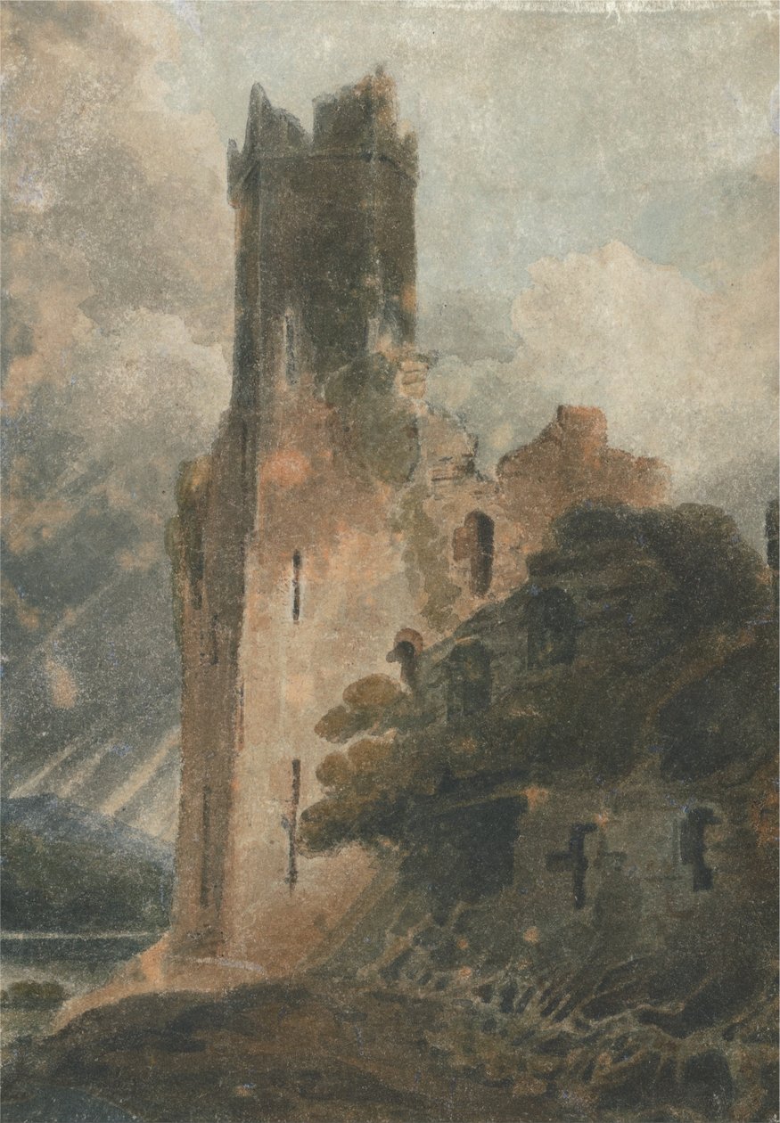 Linnan torni (Caernarvonin linna) tekijältä John Sell Cotman