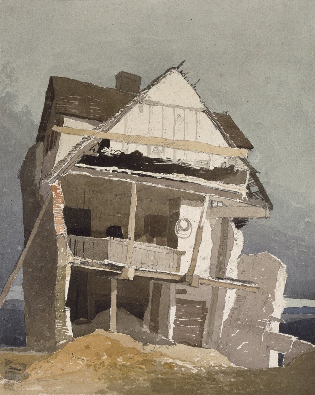 Raunioitu talo, 1800-luku tekijältä John Sell Cotman