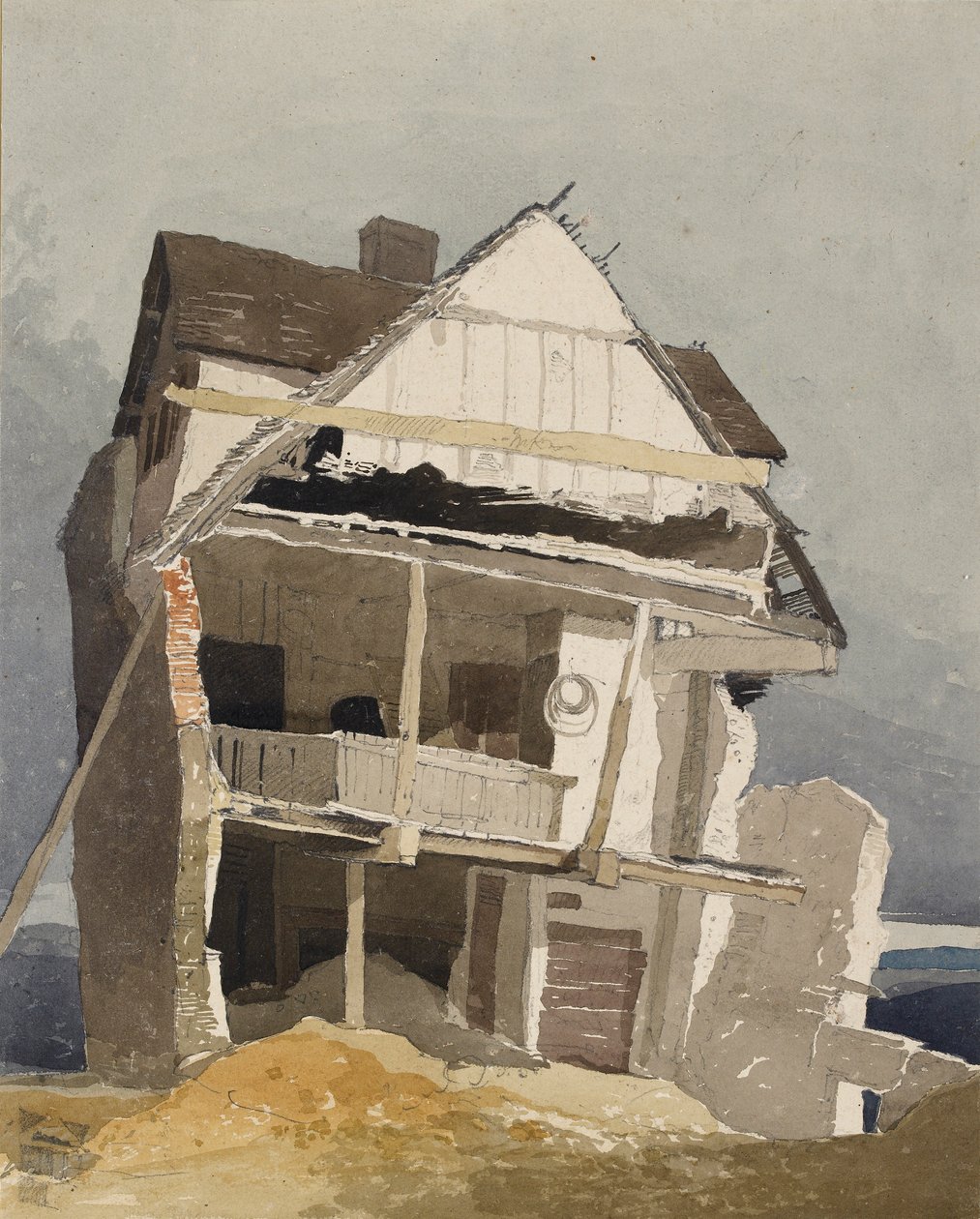 Raunioitu talo, 1800-1840 tekijältä John Sell Cotman