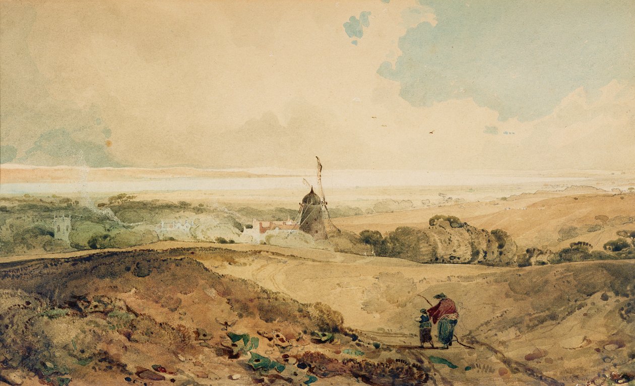 Näkymä Weltonista, Yorkshiresta tekijältä John Sell Cotman