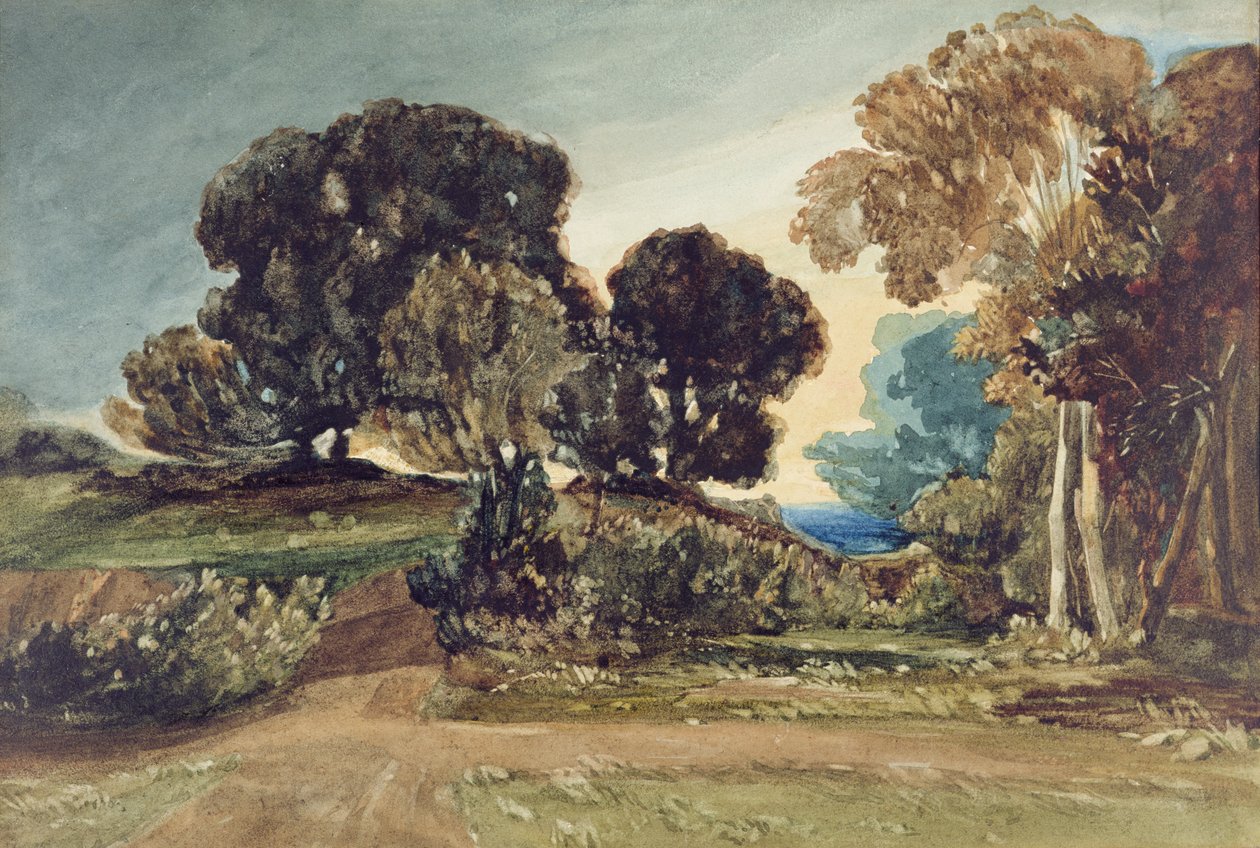 Metsäinen puisto (akvarelli paperille) tekijältä John Sell Cotman