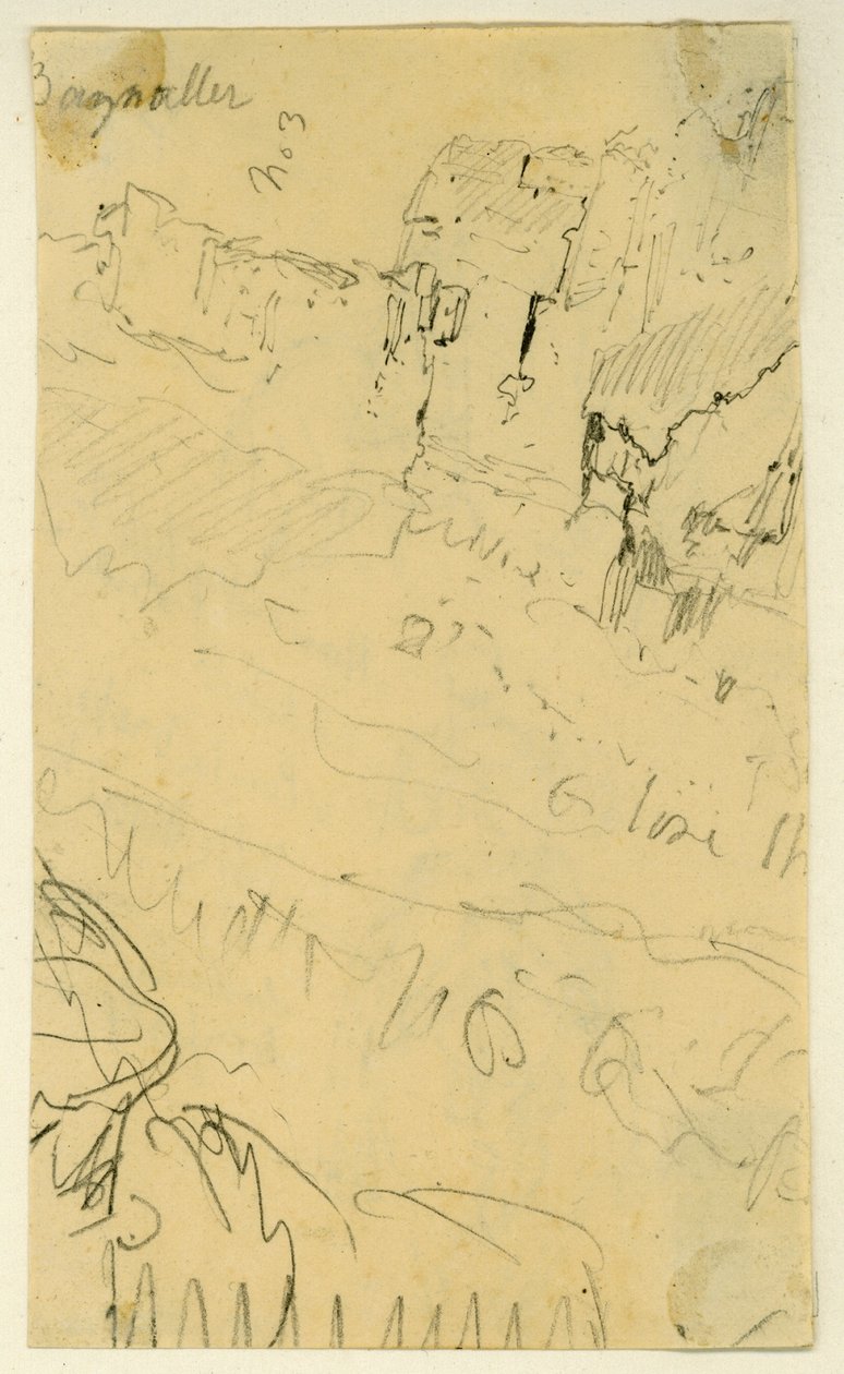 "Ornen autot", n. 1817-22 (grafiitti paperilla) tekijältä John Sell Cotman