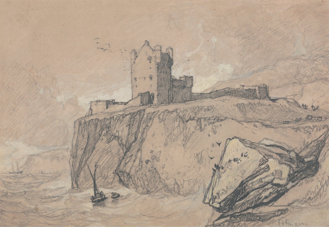 Bamburghin linna, Northumberland tekijältä John Sell Cotman