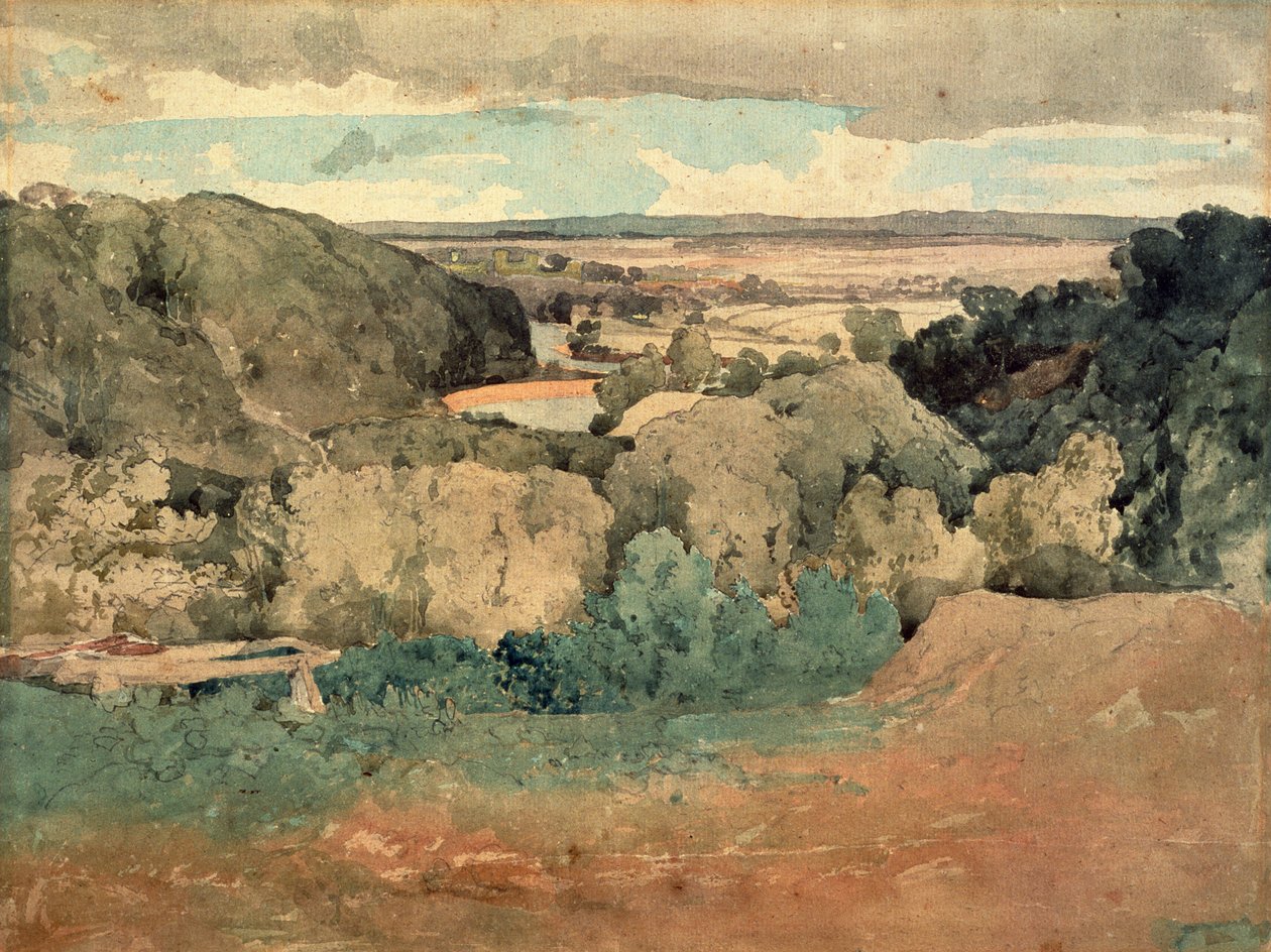 Barnardin linna Towler Hillistä (akvarelli paperille) tekijältä John Sell Cotman