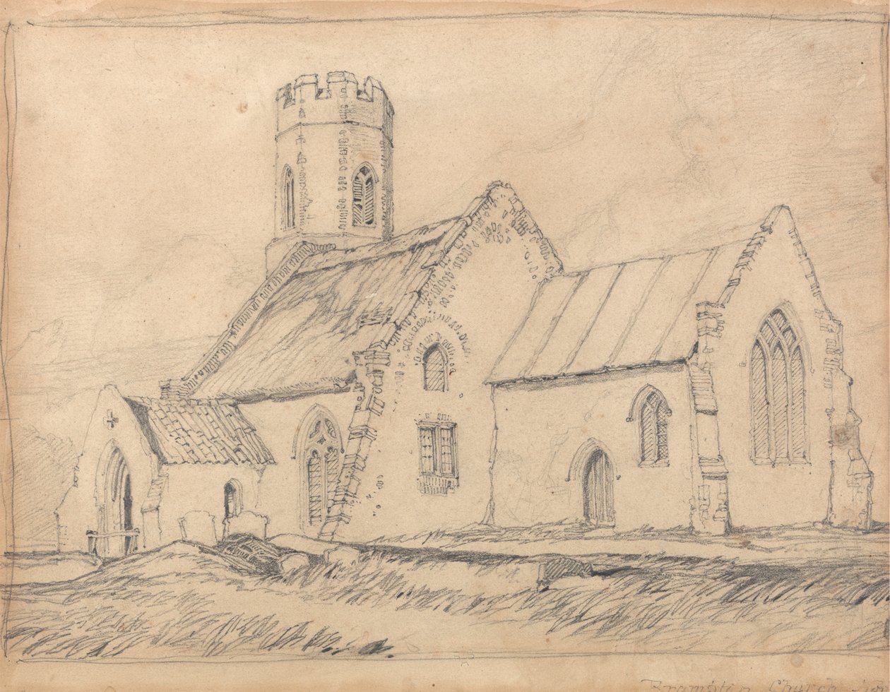 Brampton Church, Norfolk, kaakosta tekijältä John Sell Cotman
