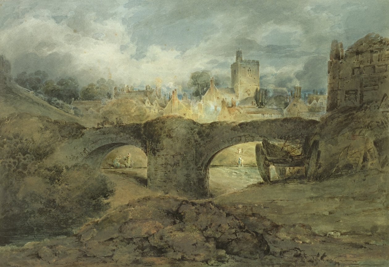 Brecknock, n. 1801 (wc arabikumilla paperilla) tekijältä John Sell Cotman