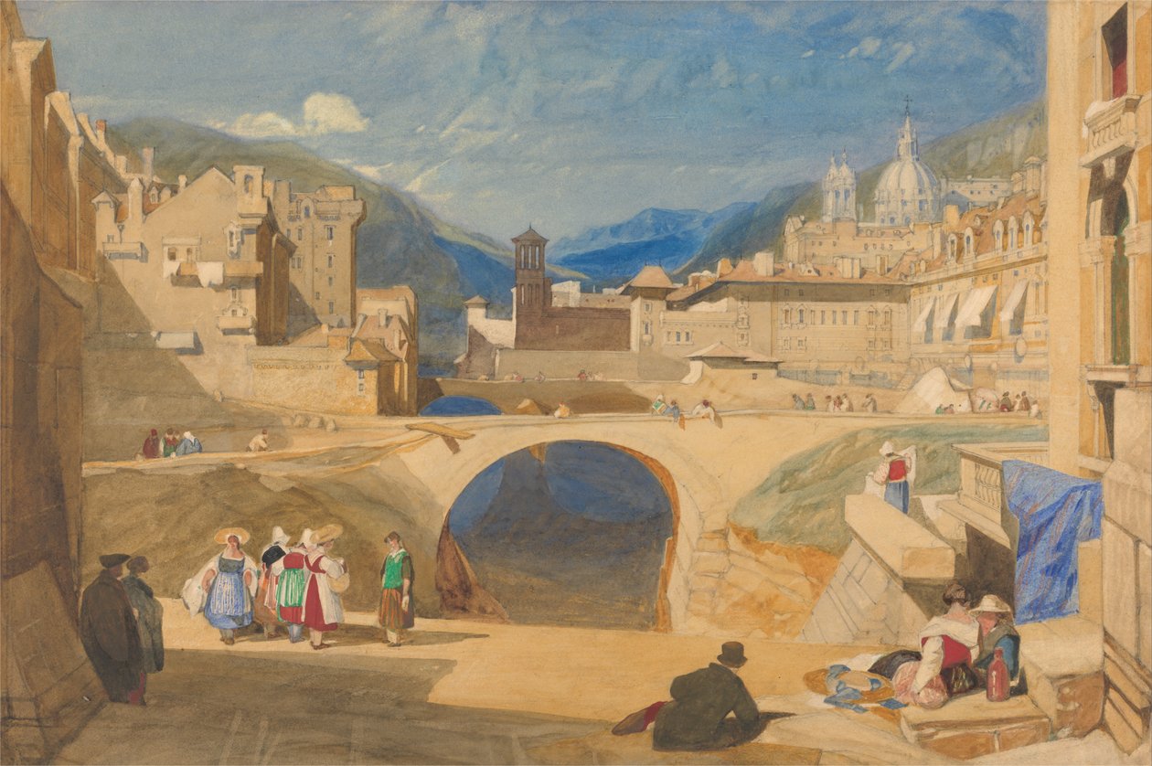 Silta mannermaisessa kaupungissa tekijältä John Sell Cotman