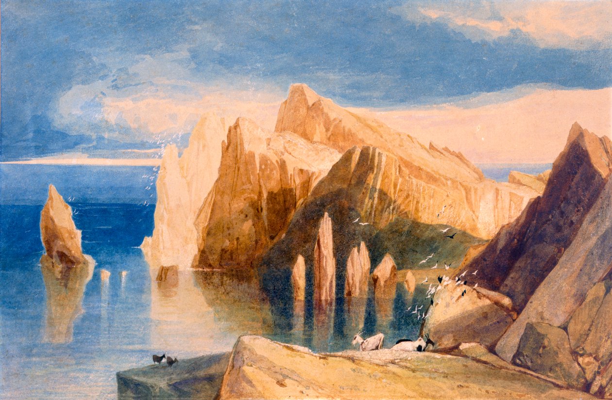 Kalliot Point Lorenzon koillispuolella, Madeira, 1800-1840. tekijältä John Sell Cotman