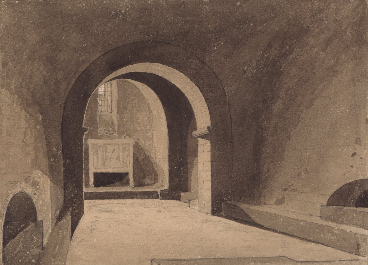 Cripta de Saint Gervais, Rouen, Normandia Finlandesa tekijältä John Sell Cotman