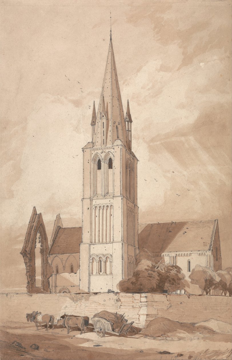 Douvresin kirkko, Normandia tekijältä John Sell Cotman