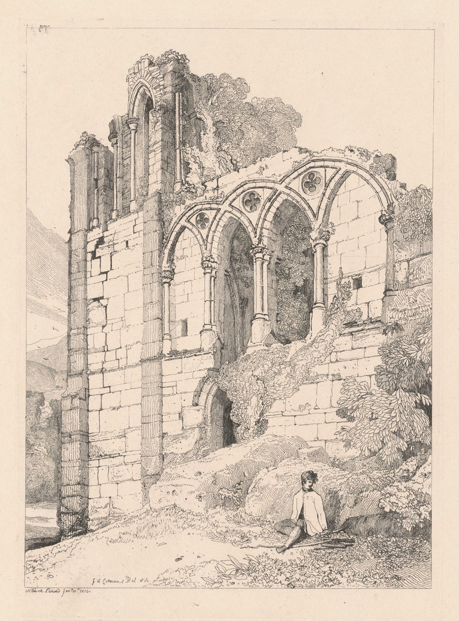 Easebyn luostari, Yorkshire tekijältä John Sell Cotman