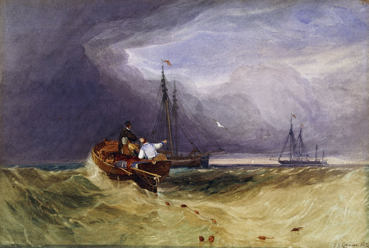 Kalastusveneet Yarmouthista, 1832 tekijältä John Sell Cotman