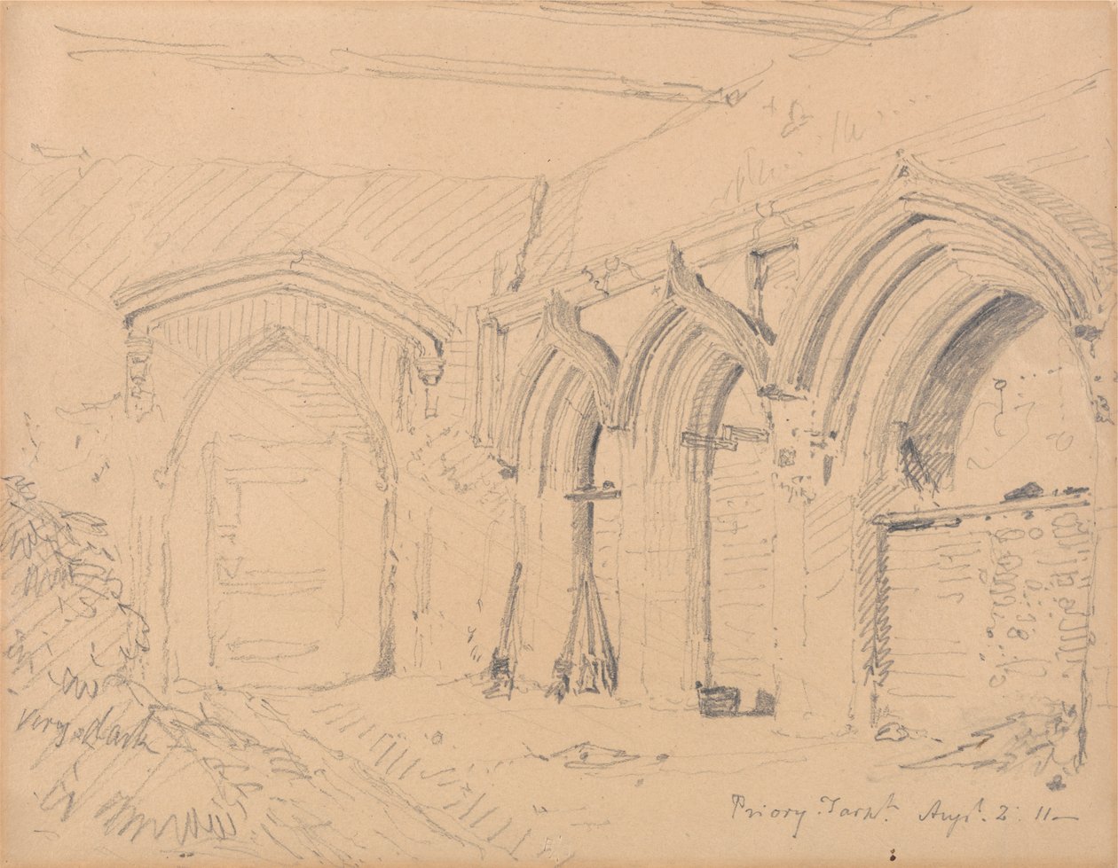 Interior das Ruínas de Yarmouth Prioryfinnish tekijältä John Sell Cotman