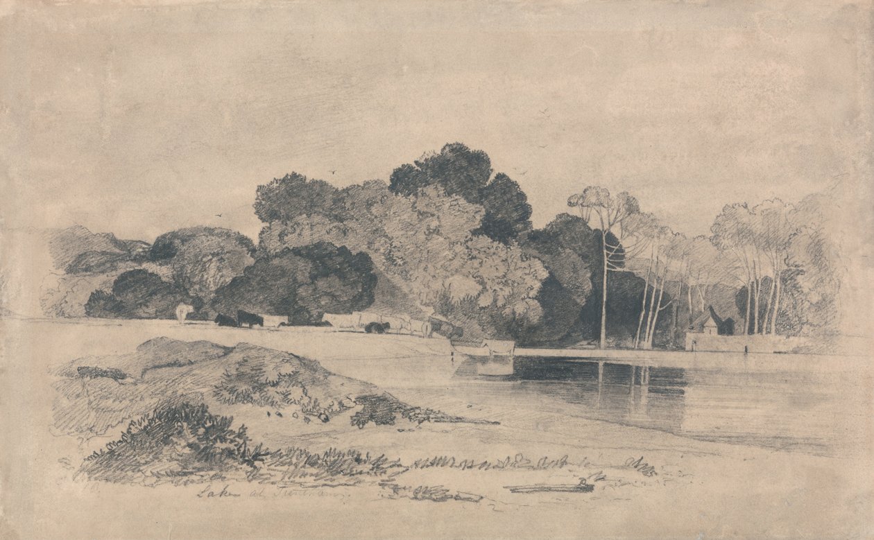 Trenthamin järvi, Staffordshire tekijältä John Sell Cotman