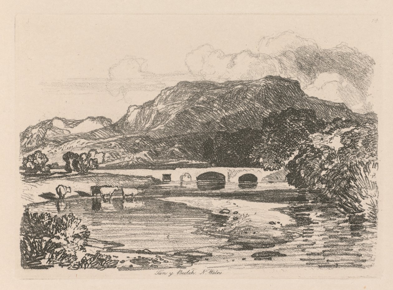 Tutkimuskirja: Plate 14, Tan-y-Bwlch, Merionethshire, North Wales tekijältä John Sell Cotman