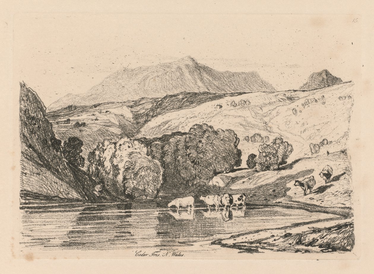 Book of Studies: Plate 15, Cader Iris, North Wales tekijältä John Sell Cotman
