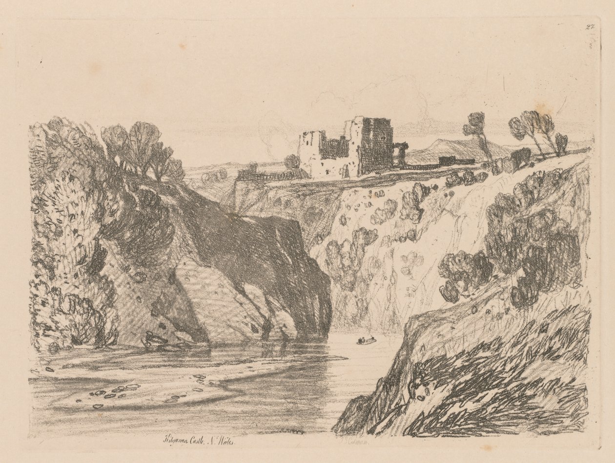 Liber Studiorum: Plate 27, Kilgarren Castle, N. Wales tekijältä John Sell Cotman