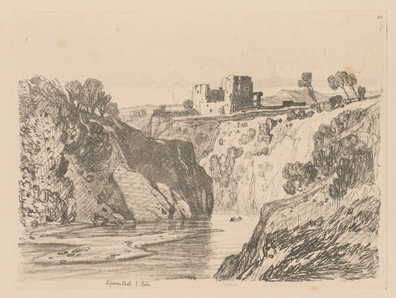 Liber Studiorum: Plate 27, Kilgarren Castle, N. Wales, 1838. tekijältä John Sell Cotman