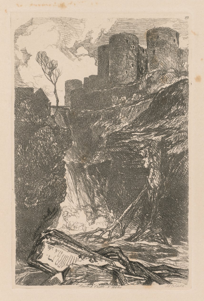 Liber Studiorum: Plate 29, Harlech Castle, N. Wales tekijältä John Sell Cotman