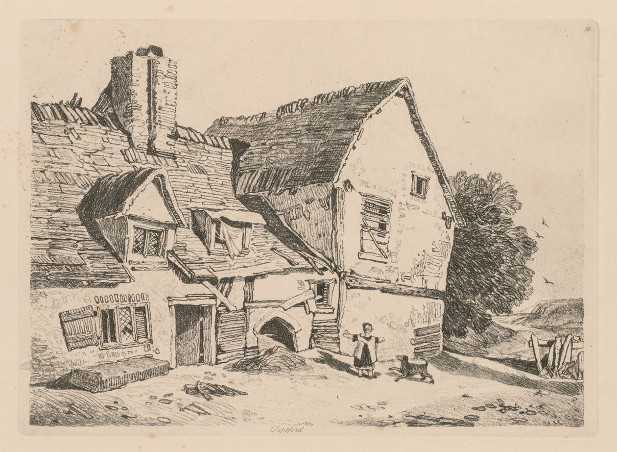 Liber Studiorum: Plate 38, View at Deptford tekijältä John Sell Cotman