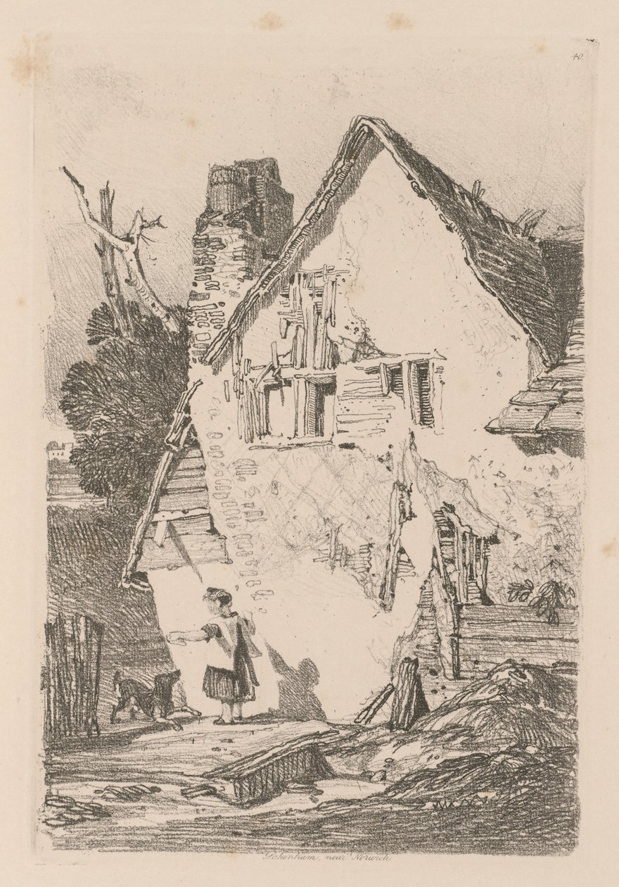 Liber Studiorum: Plate 40, Lakenham, lähellä Norwichia, 1838 tekijältä John Sell Cotman