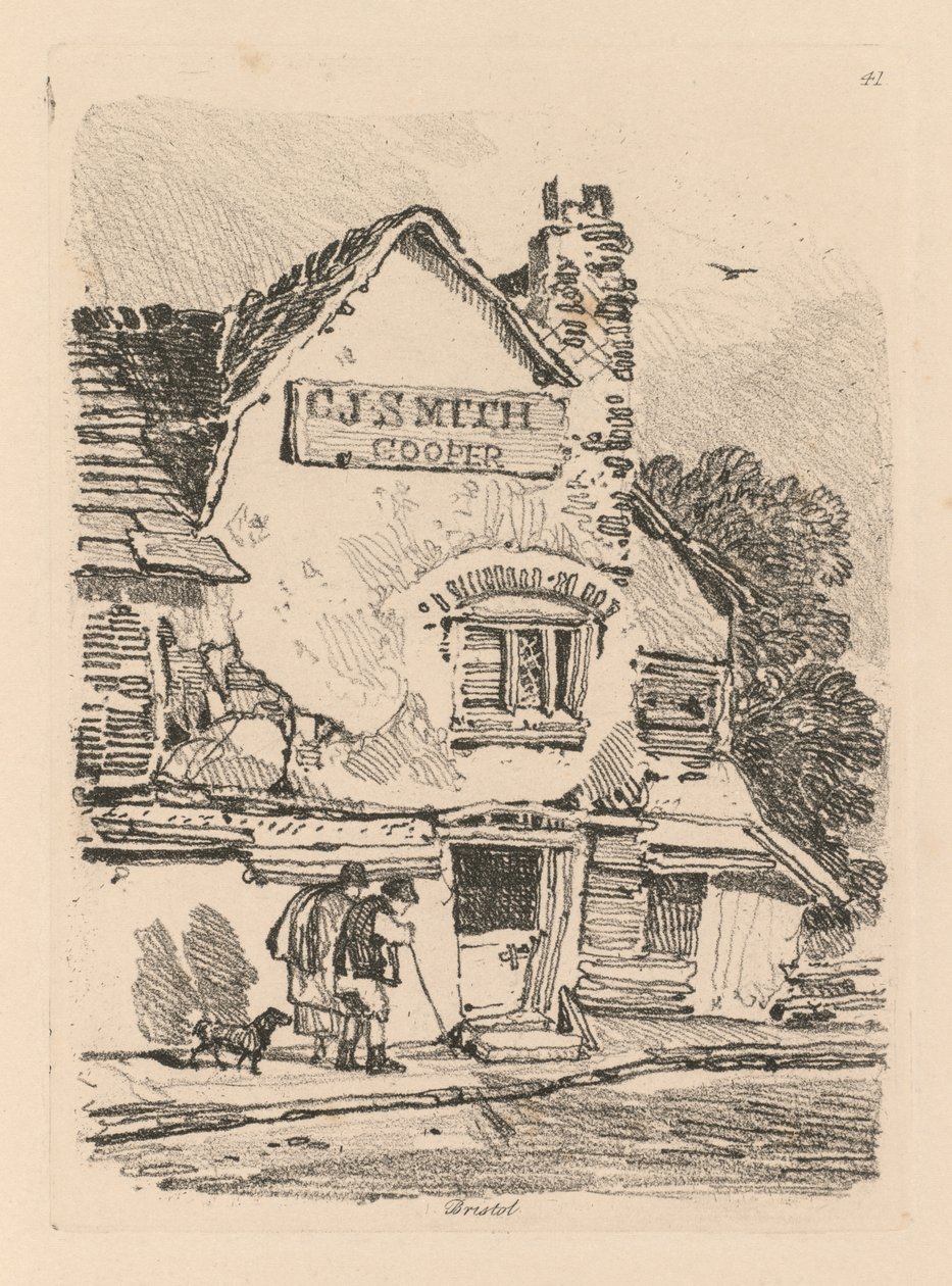 Liber Studiorum: Plate 41, House at Bristol, 1838 tekijältä John Sell Cotman