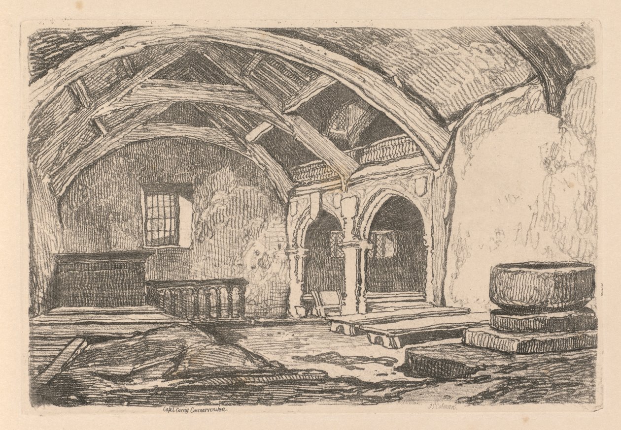 Liber Studiorum: Plate 42, Capel Carrig, Caernarvonshire, 1838 tekijältä John Sell Cotman
