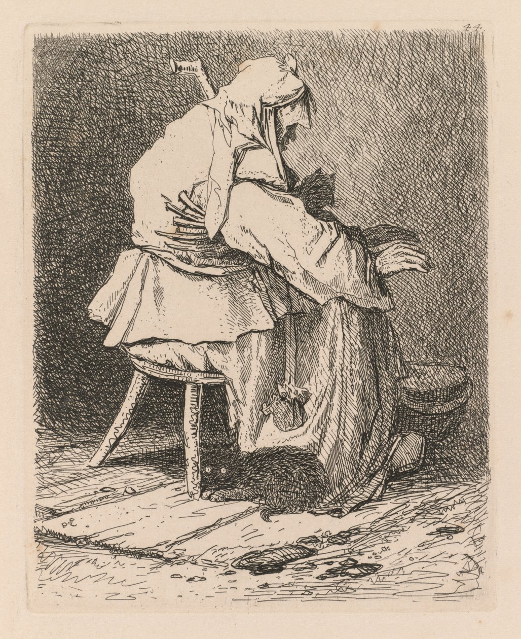 Liber Studiorum: Levy 44, Luonnos Rembrandtin mukaan, 1838. tekijältä John Sell Cotman