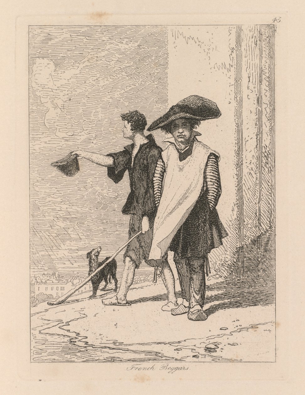 Liber Studiorum: Plate 45, French Beggars tekijältä John Sell Cotman