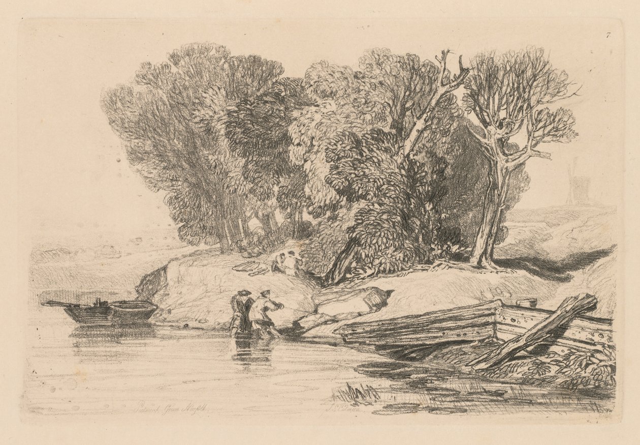 Liber Studiorum: Plate 7, Postwick Grove, Norfolk, 1838 tekijältä John Sell Cotman