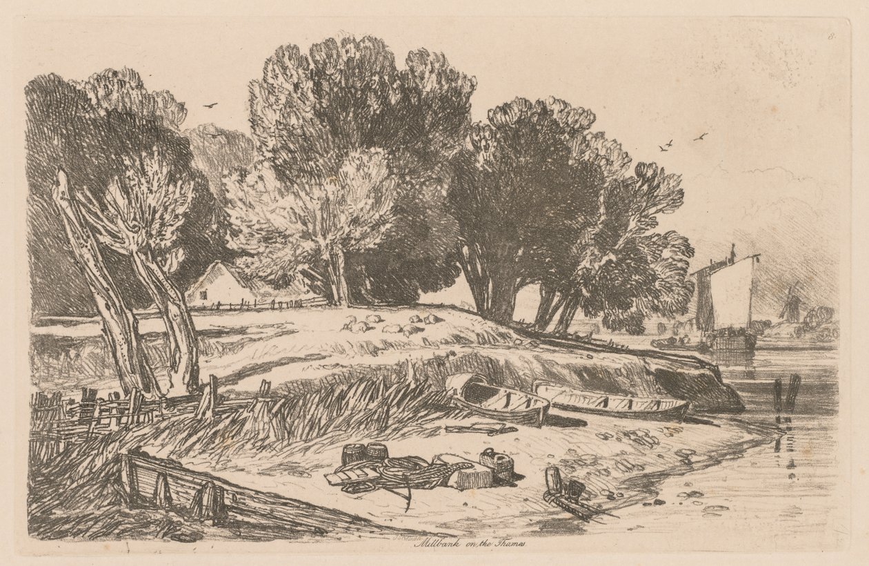Liber Studiorum: Plate 8, Millbank on the Thames, 1838. tekijältä John Sell Cotman