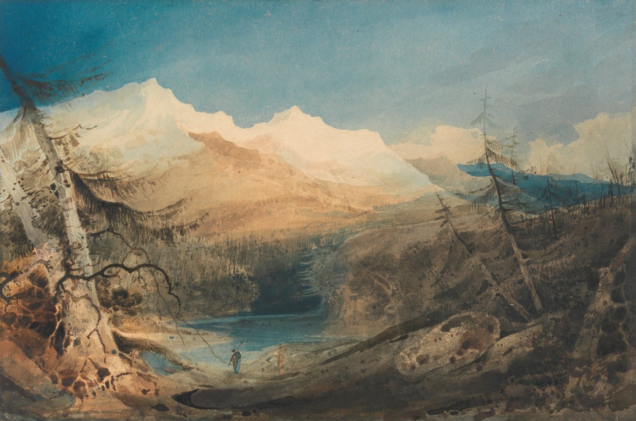 Vuoristoinen maisema, Pohjois-Wales tekijältä John Sell Cotman