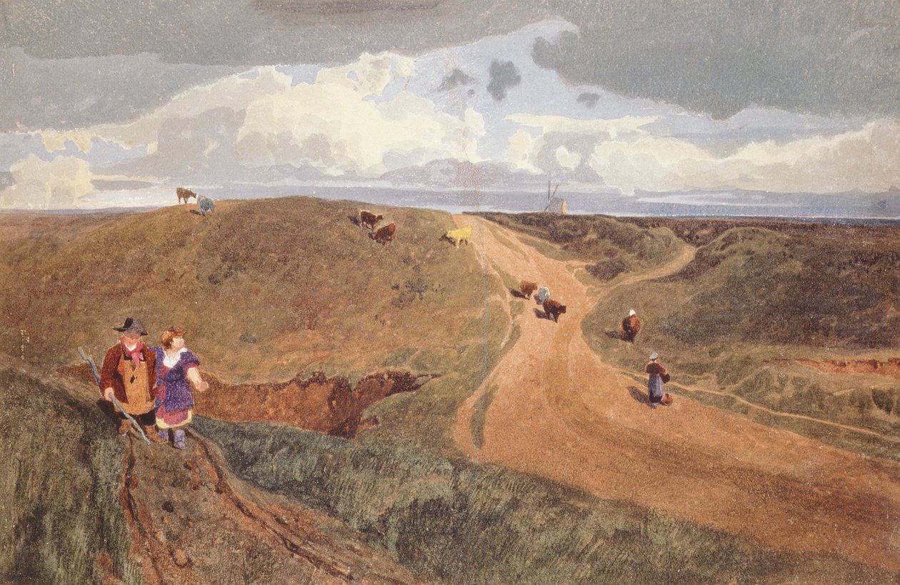 Mousehold Heath, Norwich, n. 1810 (kynä, wc paperilla) tekijältä John Sell Cotman