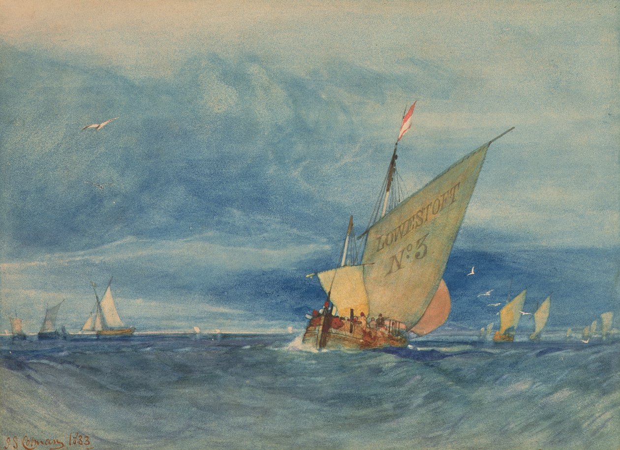 Off Lowestoft: Fresh Breeze tekijältä John Sell Cotman