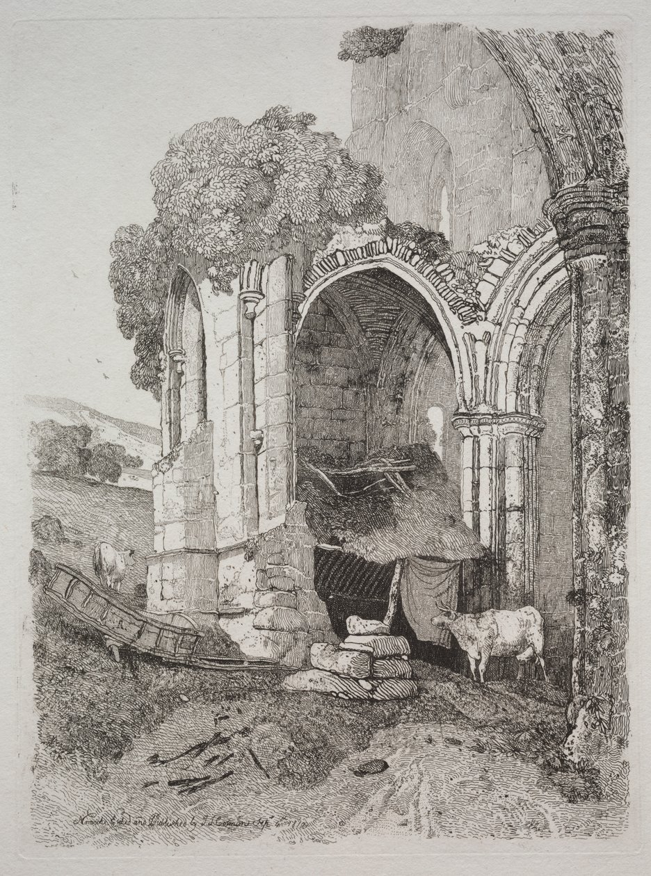 Rievaulx Abbey, Yorkshire tekijältä John Sell Cotman