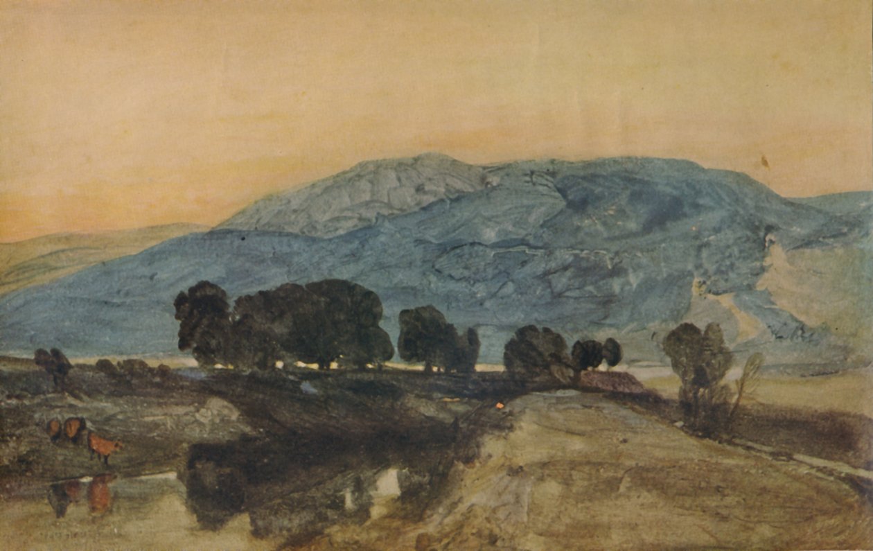 Kalliomaisema, Auringonlasku, 1923 tekijältä John Sell Cotman