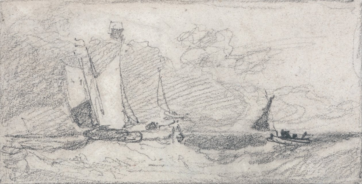 Purjeveneet ja veneet epävakaalla merellä tekijältä John Sell Cotman
