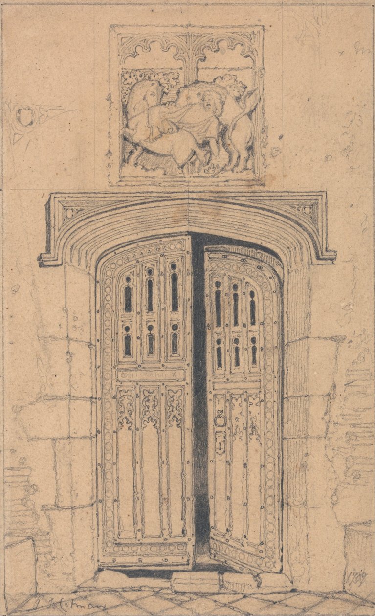 Eteläovi, Arminghall Hall, Norfolk tekijältä John Sell Cotman