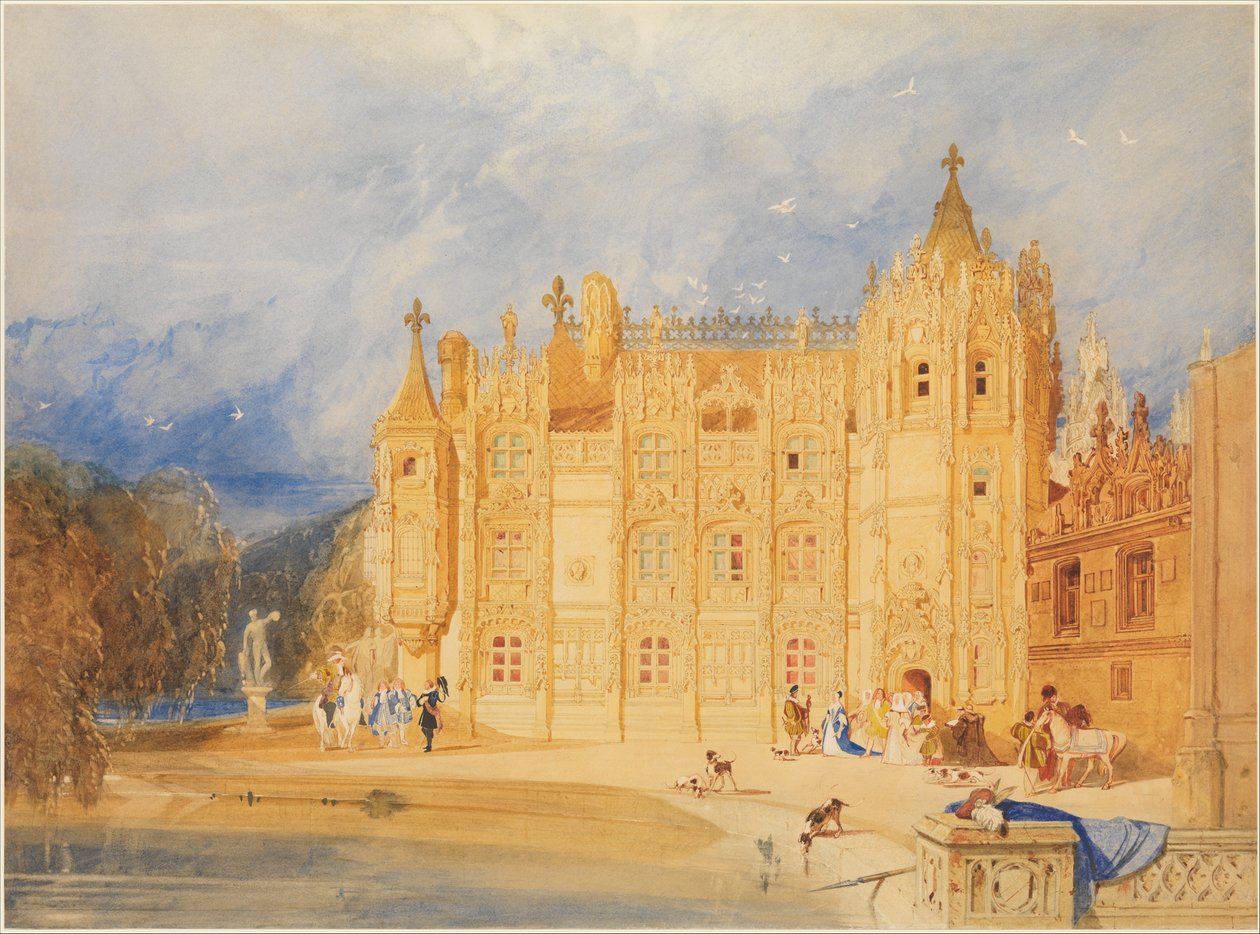 Apotin talo, Saint-Ouenin luostari, Rouen tekijältä John Sell Cotman