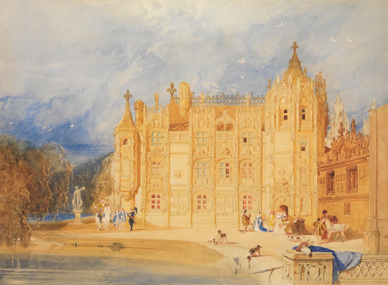 Abbatial House, St. Ouenin luostari, Rouen, 1824-31. tekijältä John Sell Cotman