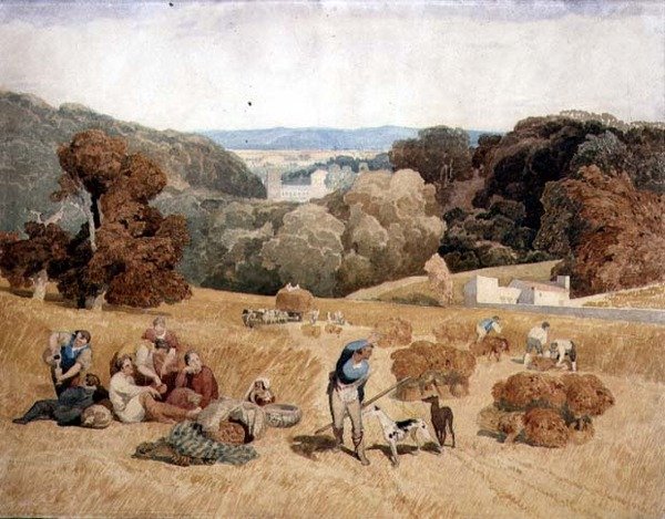 Sadonkorjuukenttä tekijältä John Sell Cotman