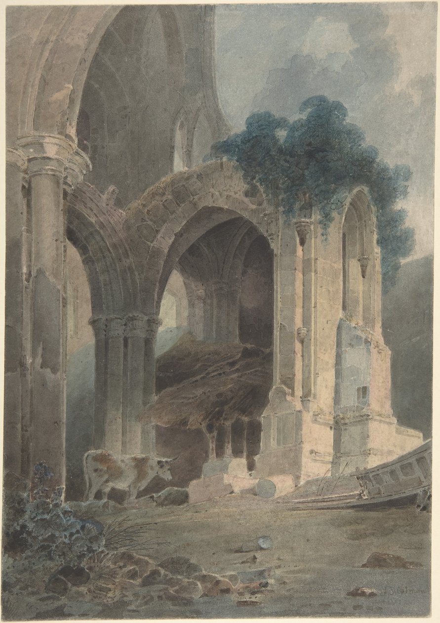 Rievaulxin luostarin itäpää, Yorkshire tekijältä John Sell Cotman