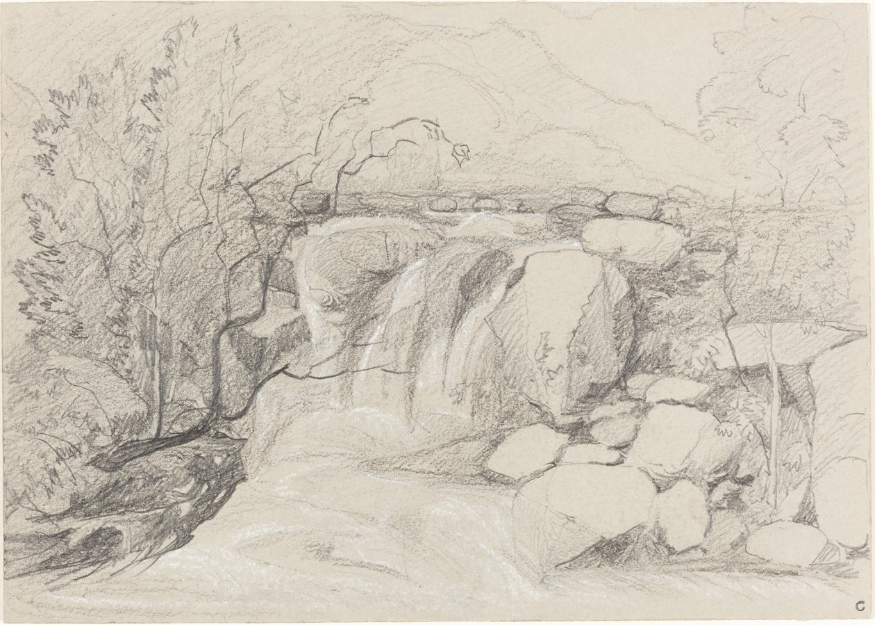 Vesiputous kallioiden kanssa tekijältä John Sell Cotman