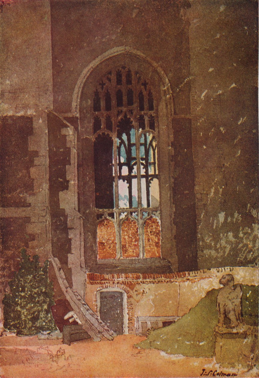 Ikkuna St. Andrews Hallin ja hollantilaisen kirkon välillä, Norwich, 1908 tekijältä John Sell Cotman