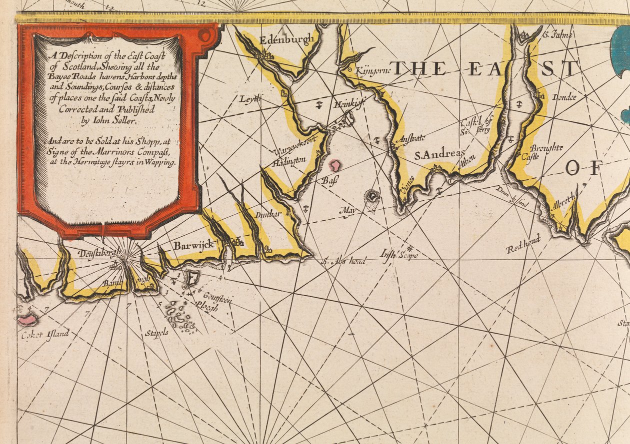 Englantilaisen luotsin ensimmäinen kirja: kuvaus pohjoisesta merenkulusta, n. 1671 (paperi). tekijältä John Seller